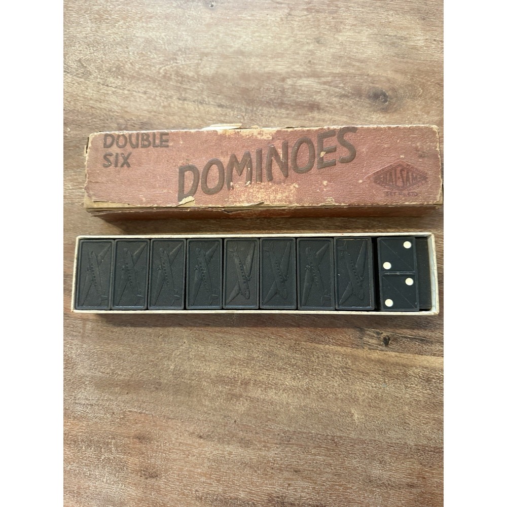 Vintage‎ double-six dominoes set by Halsam Made Is USA